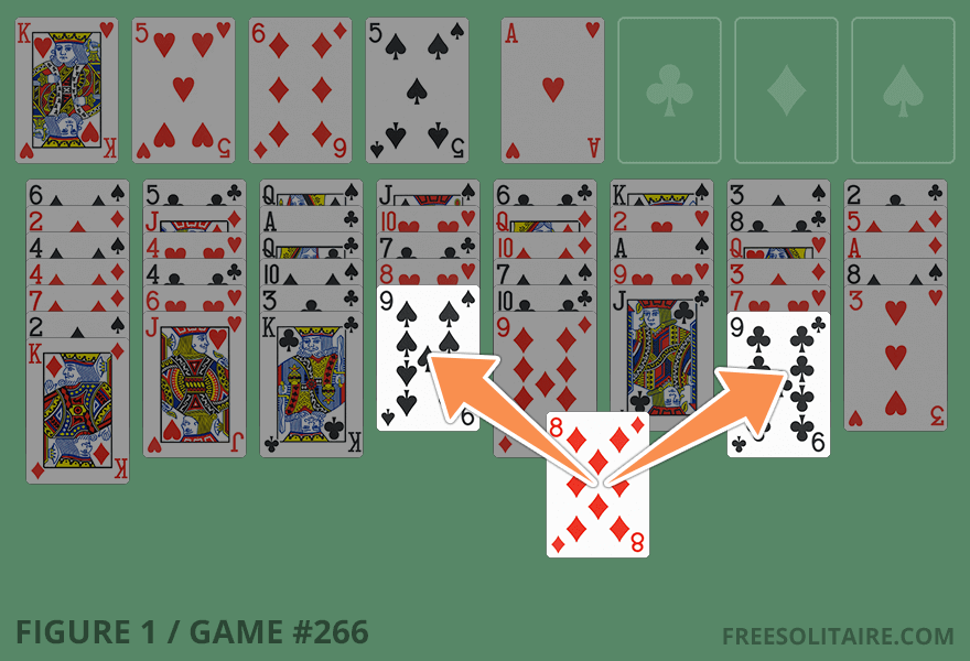 Freecell game board with endless move cycle